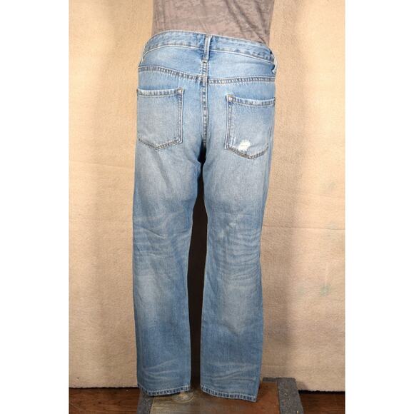 Suede Jeans Charlie Mid Rise Relaxed Fit Distressed Destroyed Womens 26 Cotton - Picture 5 of 8